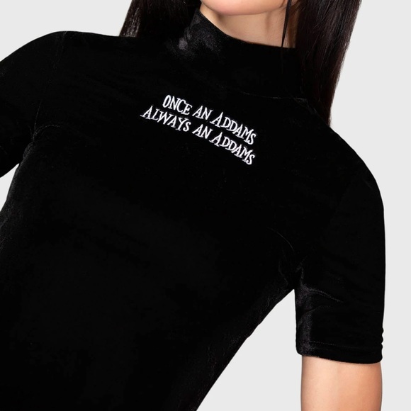 Killstar Wednesday Adams Allergic To Colour Velvet Top XL - Picture 1 of 7